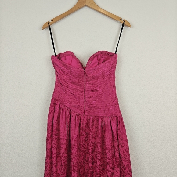 Free People Make An Entrance Strapless Floral Satin Maxi Dress Size 0 - Picture 13 of 15